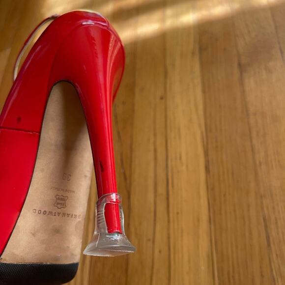 Brian Atwood Red Patent Leather Six Inch Pumps - Picture 10 of 12